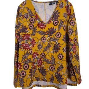 Attitudes By Renee Mustard Colored Top XL